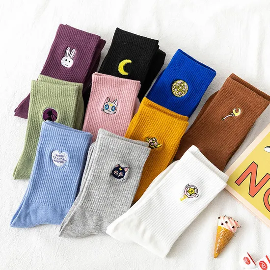 Bulk Cashmere Socks Slouch Crew Wool Cute Letter C Anti Friction Socks