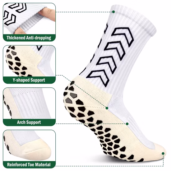 Grip Chaussettes Football, 3 Paires Anti
